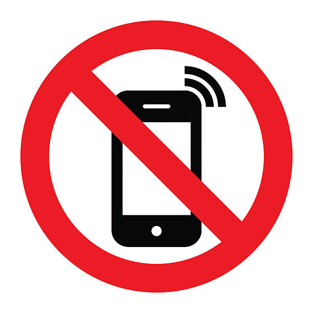 Mobile Phone prohibited. No cell phone sign isolated on white background